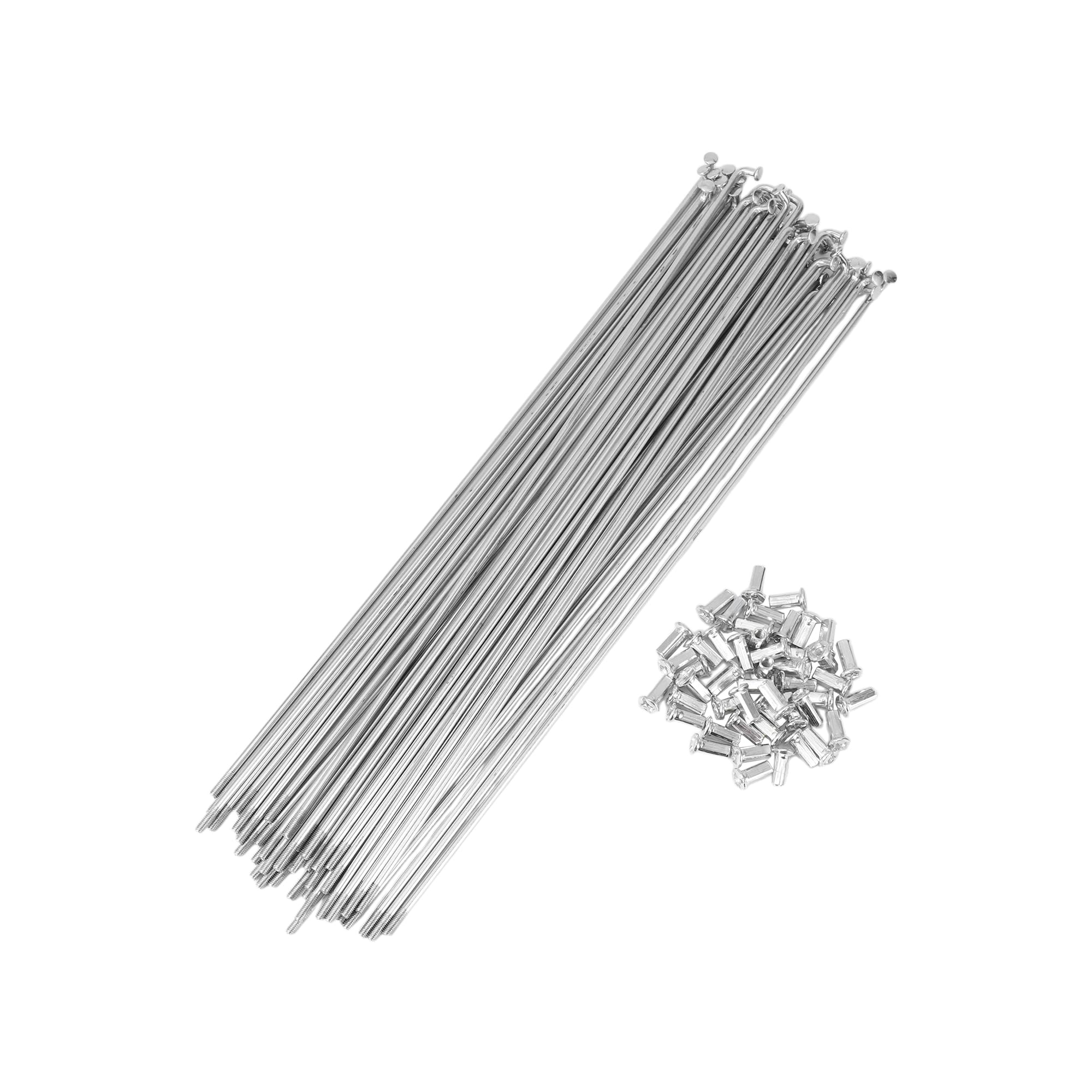 X AUTOHAUX 48 Set 10G Bicycle Spokes 300mm Bike Wheel Spokes Carbon Steel Galvanized Silver Tone