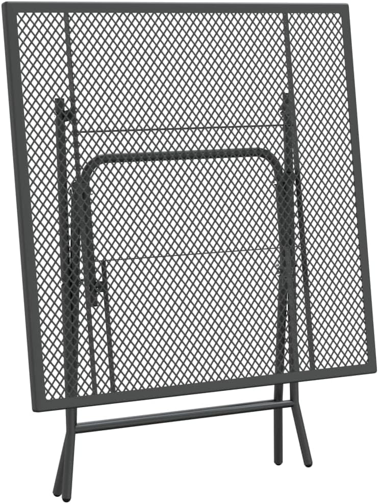 Patio Table,Leisure Table,Reading Table,Dining Tables,Snack Tables,Display Tables,Party Tables,Garden Tables,for Camping,Picnic,Party,Lawn, 31.5"x31.5"x28.3" Expanded Metal Mesh Anthracite
