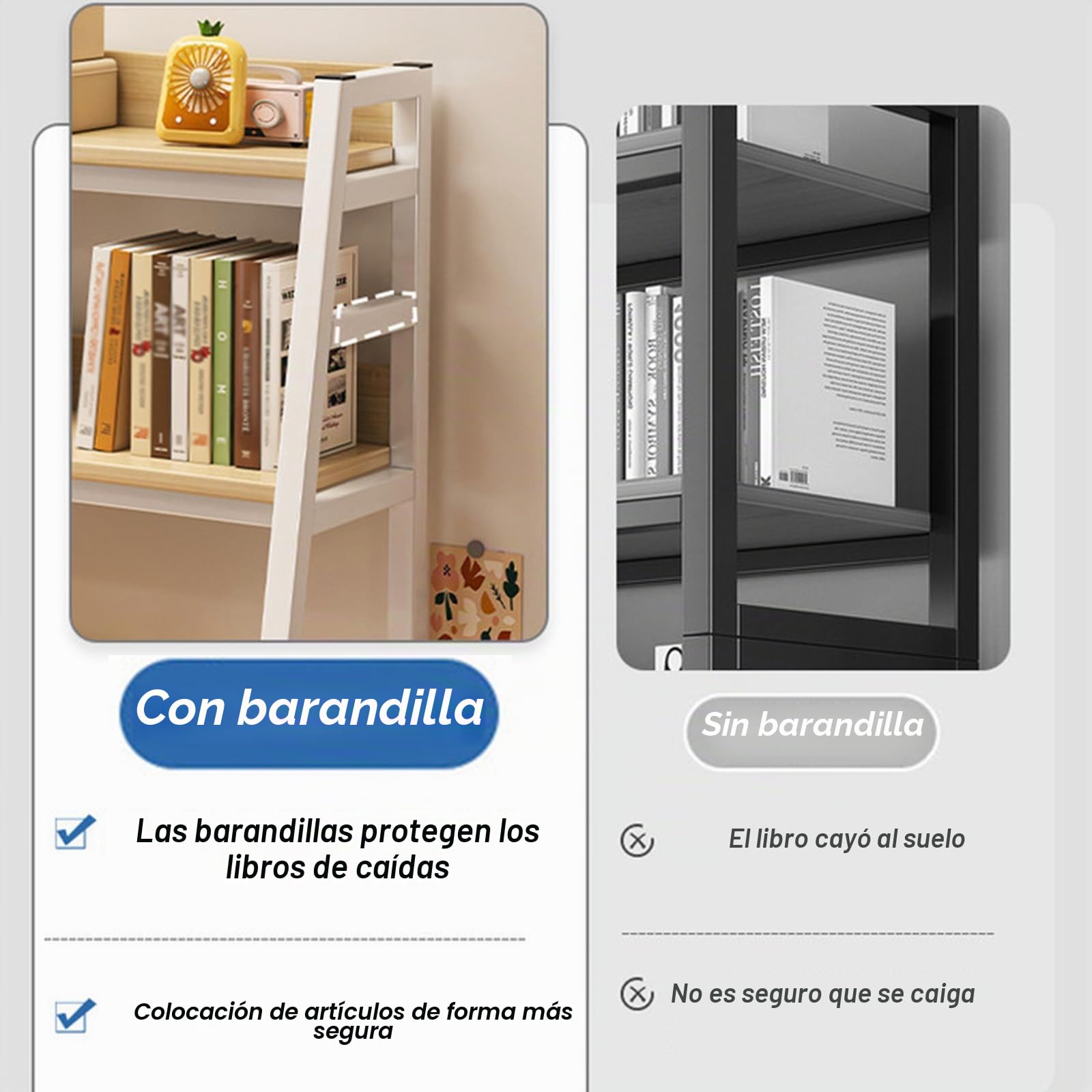 Estantería de Escritorio de Tres Capas, Estante de Almacenamiento de Escritorio de diseño Trapezoidal, estantería de Mesa de Metal Multifuncional, Dormitorio, habitación y Escritorio (95cm)