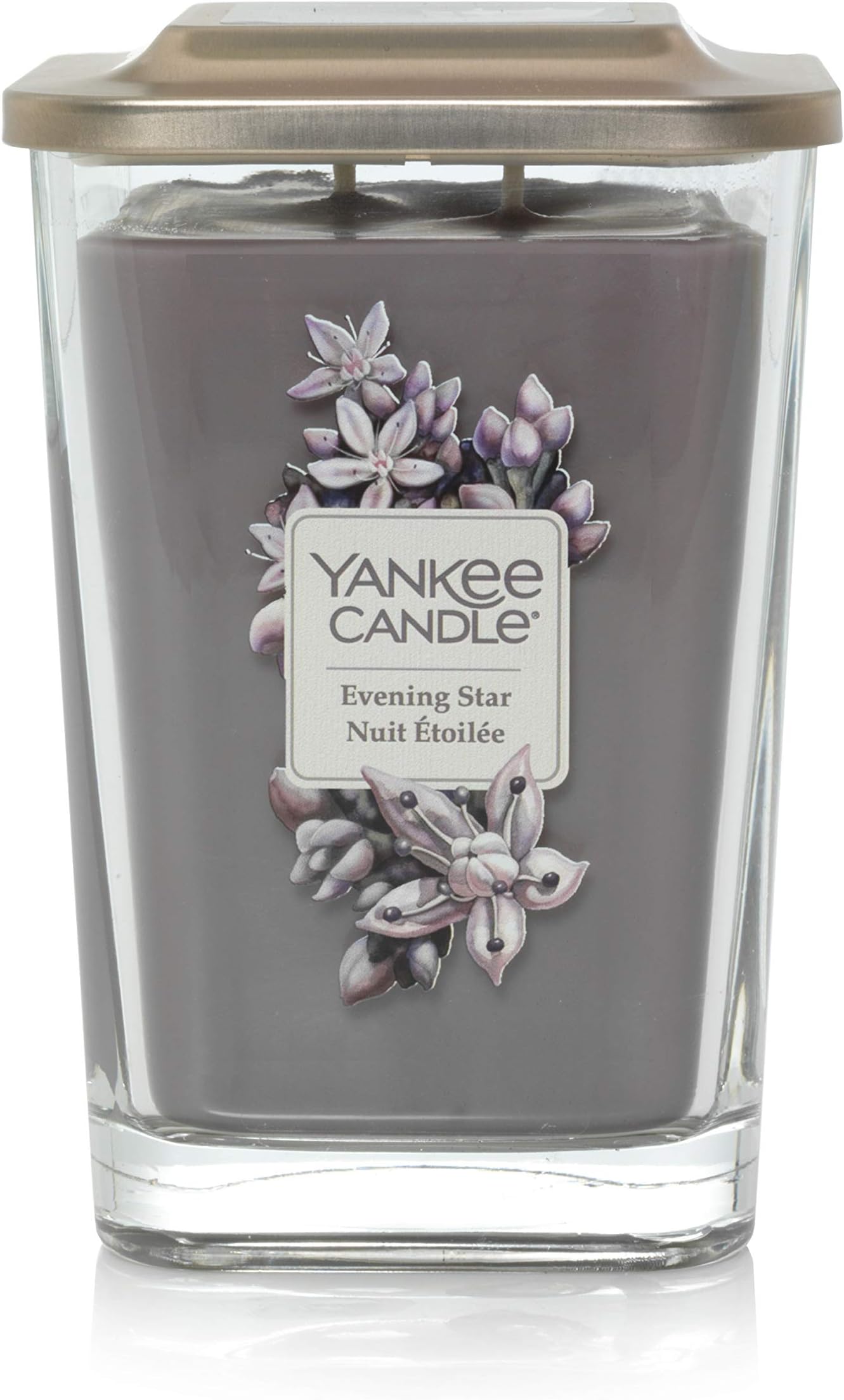 Elevation Collection with Platform Lid Large 2-Wick Square Scented Candle, Evening Star