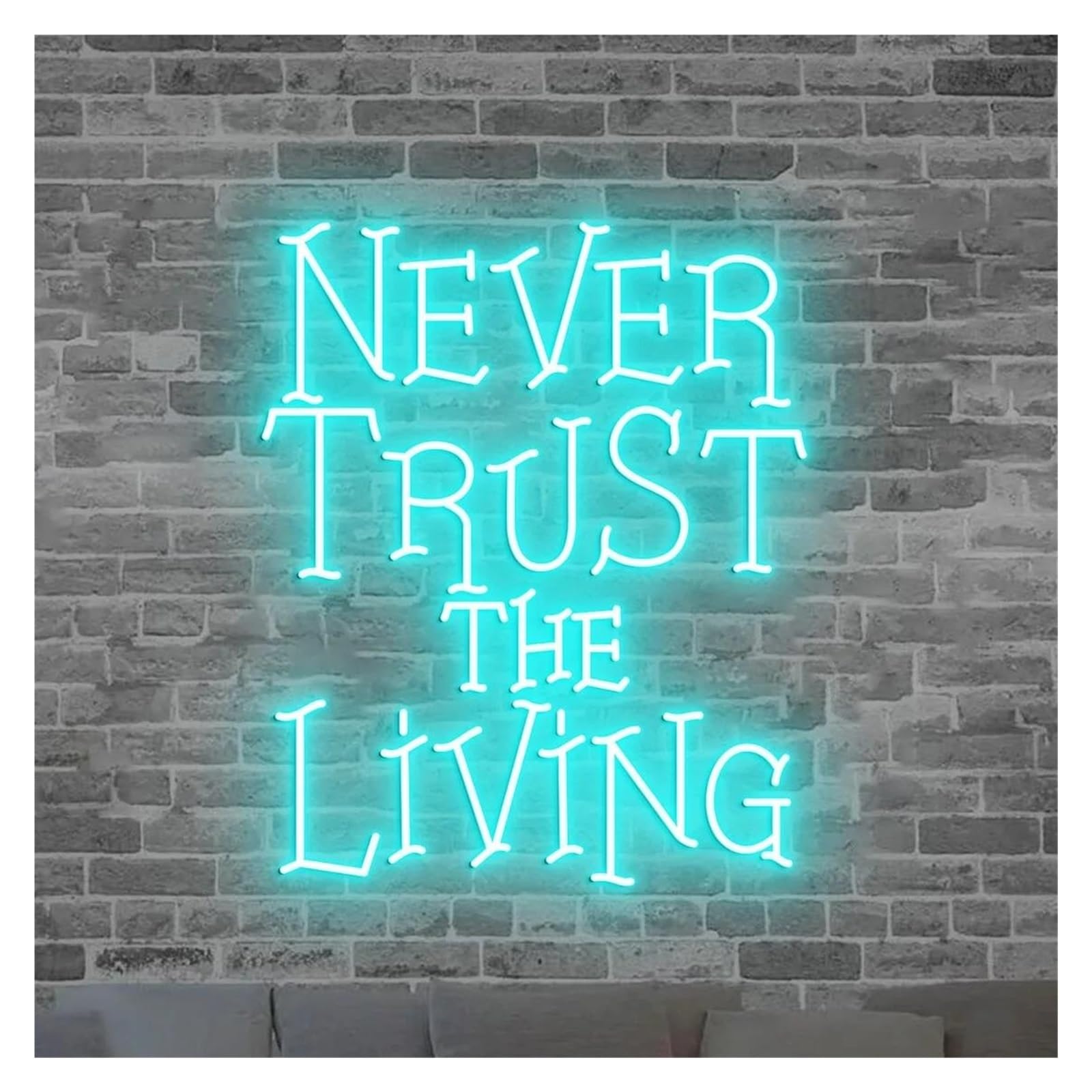 SHOUXI Sign Lamp Never Trust The Living Neon Sign, Spooky Light Party Festivals Bedroom Business Window Display Decoration 45cm(C)