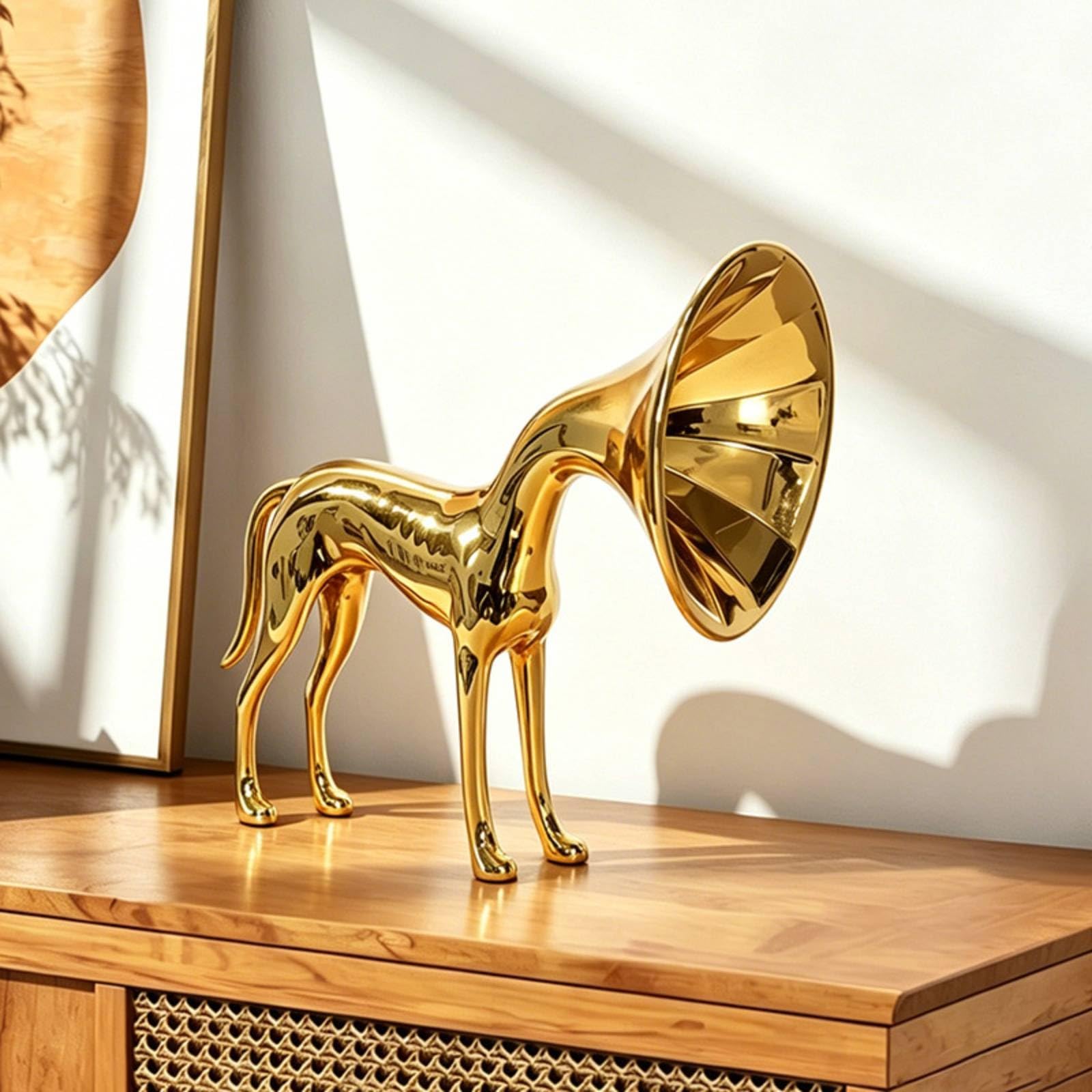 Escultura Dorado Figura Metálico Estatua para Recibidor, Oficina