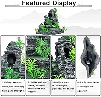 Vista 3 de Decoración de acuario grande y alta, decoración de pecera para acuario, vista de montaña, adorno de acuario, cueva de casa de árbol para tanque