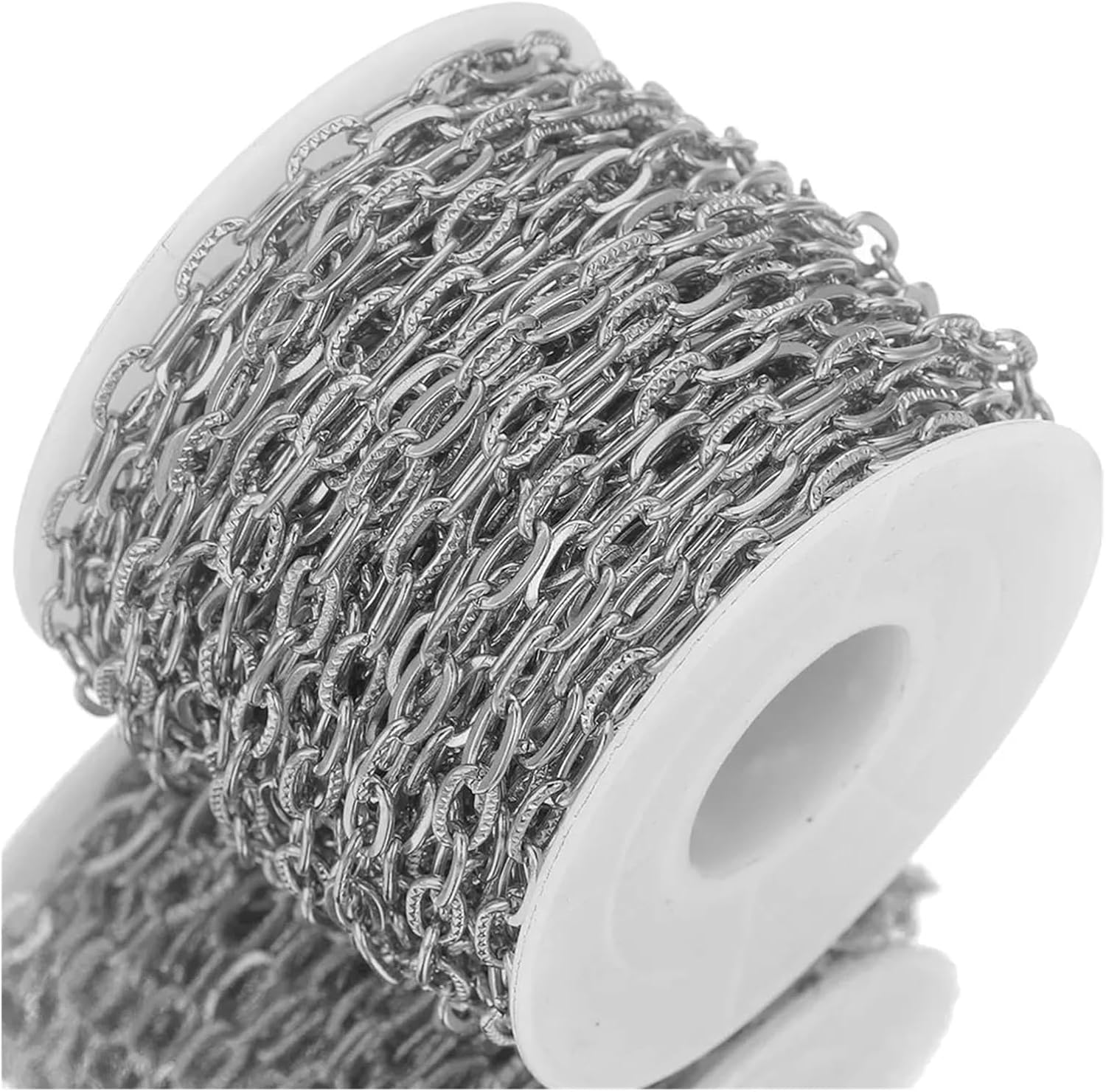 Stainless Steel Chain for Jewelry Making 2 Meters Stainless Steel Oval Chain Cross Gold Chains Link Roll for Jewelry Making DIY Necklace Bracelet Supplies Craft Accessories(Z2989S2)