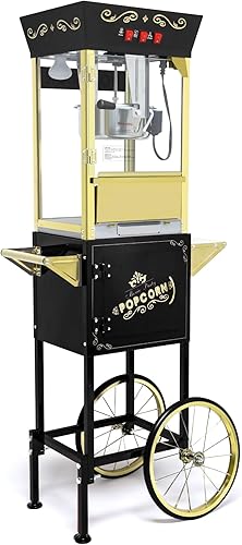 Miniatura 17 de Máquina de carrito de palomitas de maíz de 16 onzas sobre ruedas, máquina de palomitas de maíz de 850 W para 64 tazas de palomitas de maíz por lote,