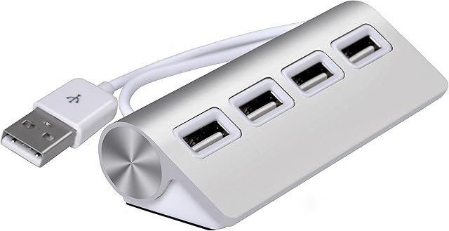 Cateck Premium 4 Port Aluminum USB Hub with 11 inch Shielded Cable for iMac, MacBook Air, MacBook Pro, MacBook, Mac Mini, PCs and Laptops