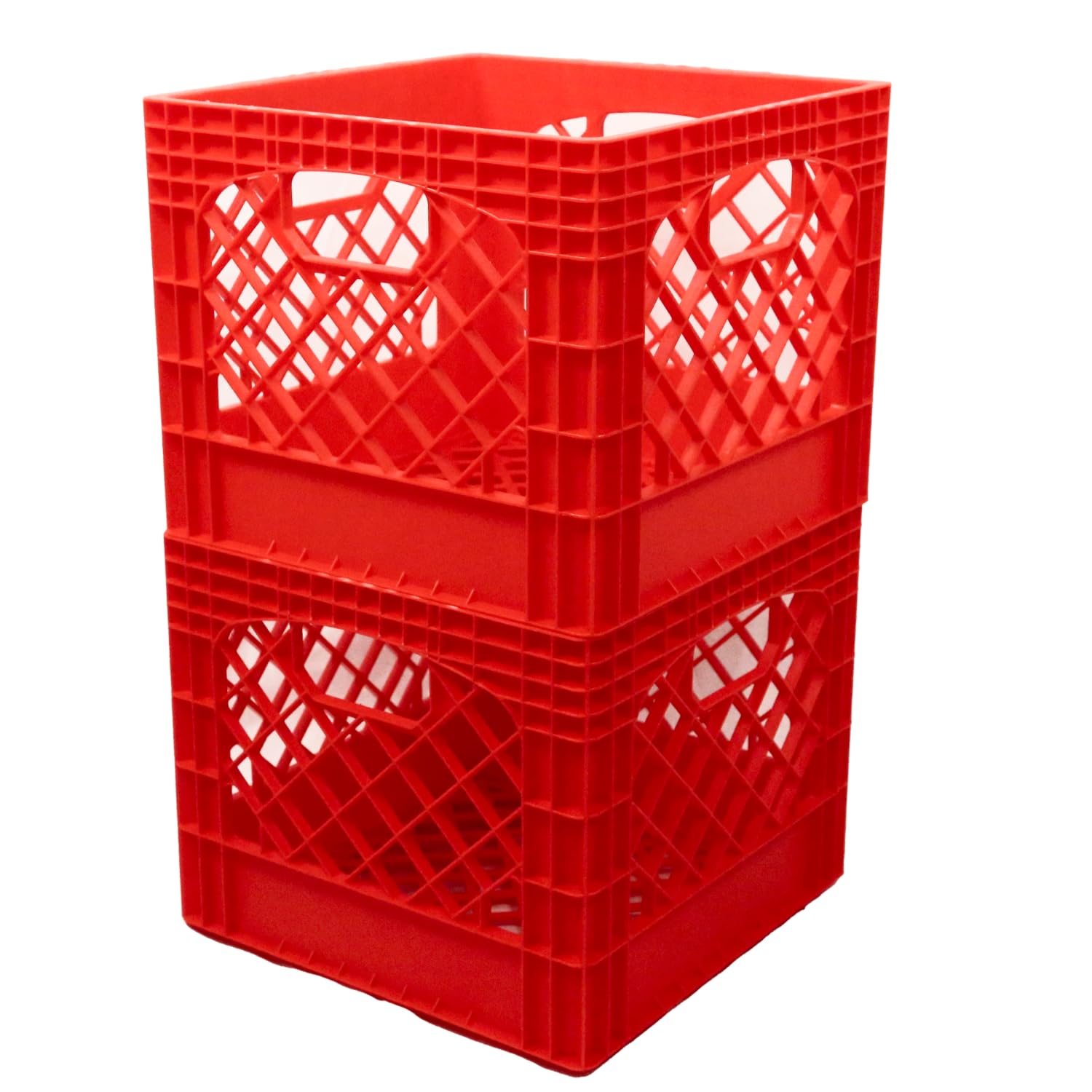 Caisse à lait plastique 33x33 cm | Solution de rangement quotidien rouge pour cellier