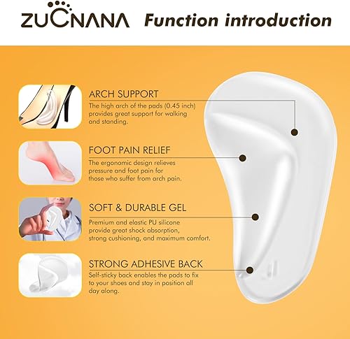 Miniatura 3 de Plantillas de soporte de arco para pies planos (12 piezas)  Plantillas de soporte de arco de gel suave para fascitis plantar  Insertos de arco