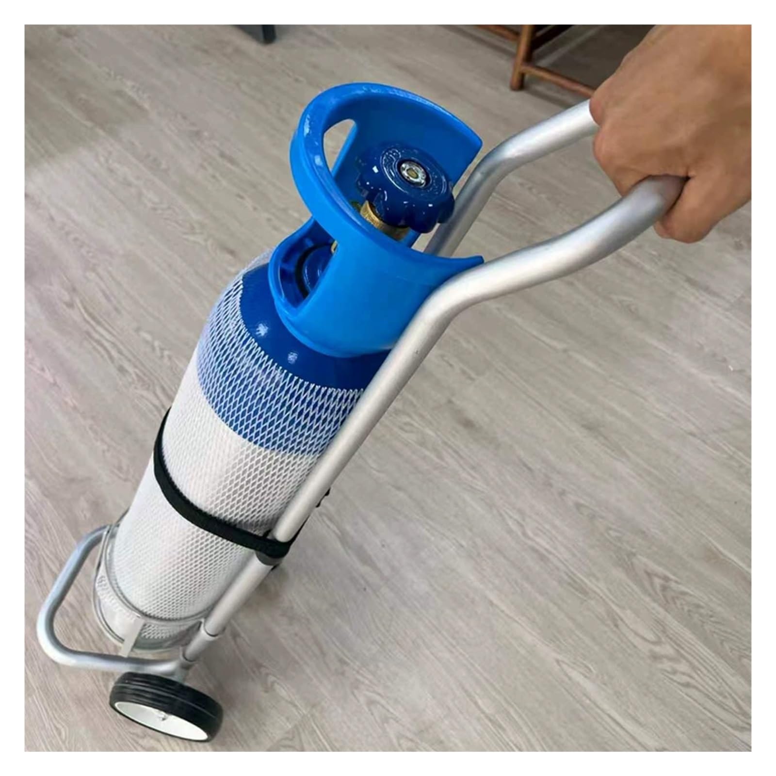 MZZKFC Rolling Gas Cylinder Fixed Rack，Height Adjustable Cylinder Dolly with 2 Wheels，Compact Aluminum Alloy Gas Cylinder Organizer Shelf for 4 6 8 10 15 20L(9.3"/23.5cm)
