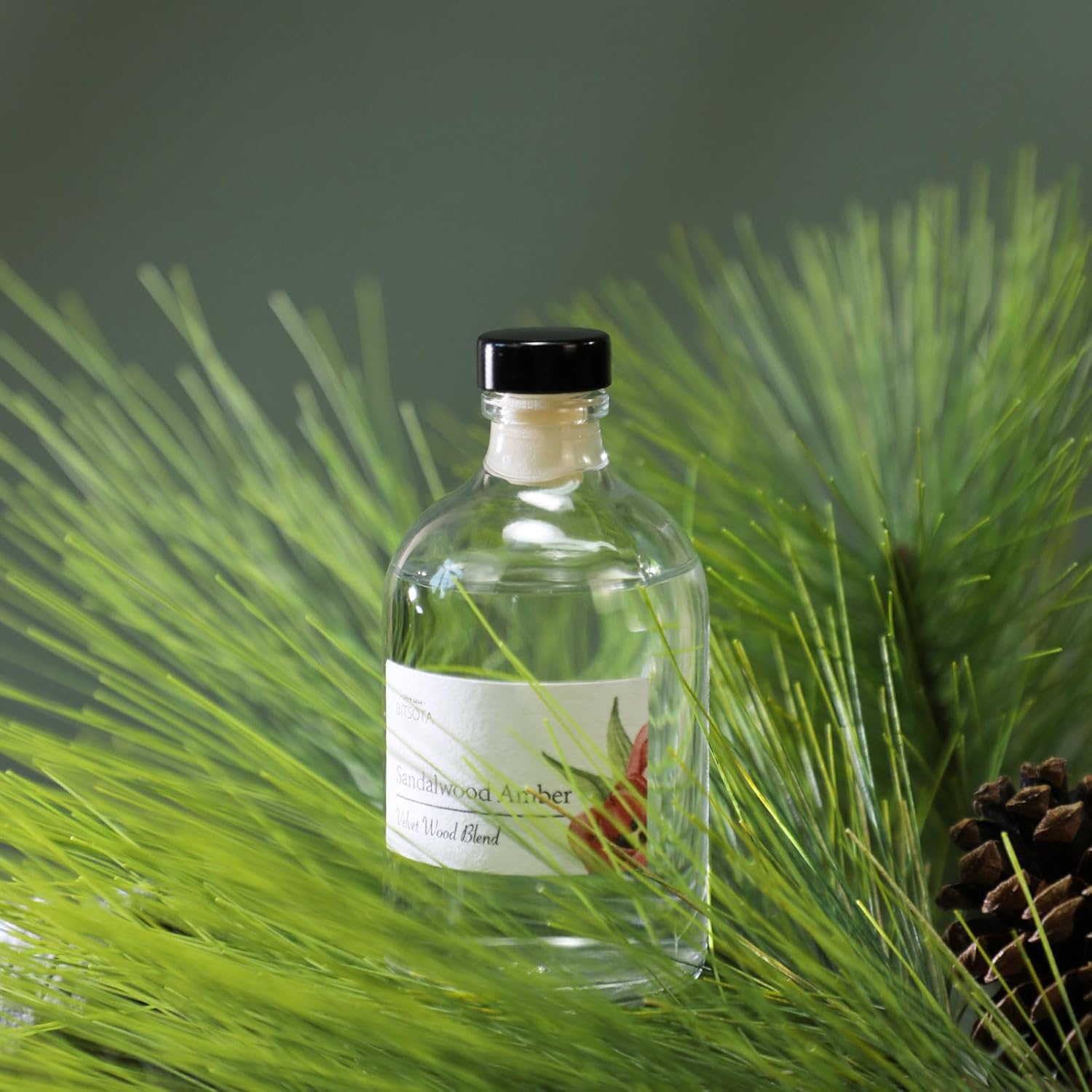 Sandalwood Amber Reed Diffuser Set for Bathroom & Home, Long Lasting Essential Oil Aroma, Glass Bottle Home Fragrance with Sticks, Ideal Gift for Woman, 9.85oz (280ml) - Image 5