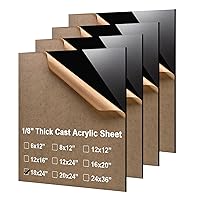 Vista 83 de KINLINK Láminas de plexiglás 6x12 de 1/8 pulgada de grosor - Lámina de acrílico negro fundido de 3mm, lámina de plástico policarbonato
