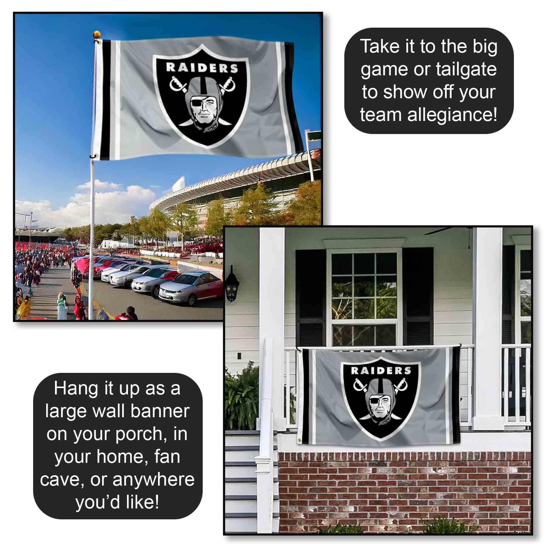 WinCraft Srebrna flaga Las Vegas Raiders