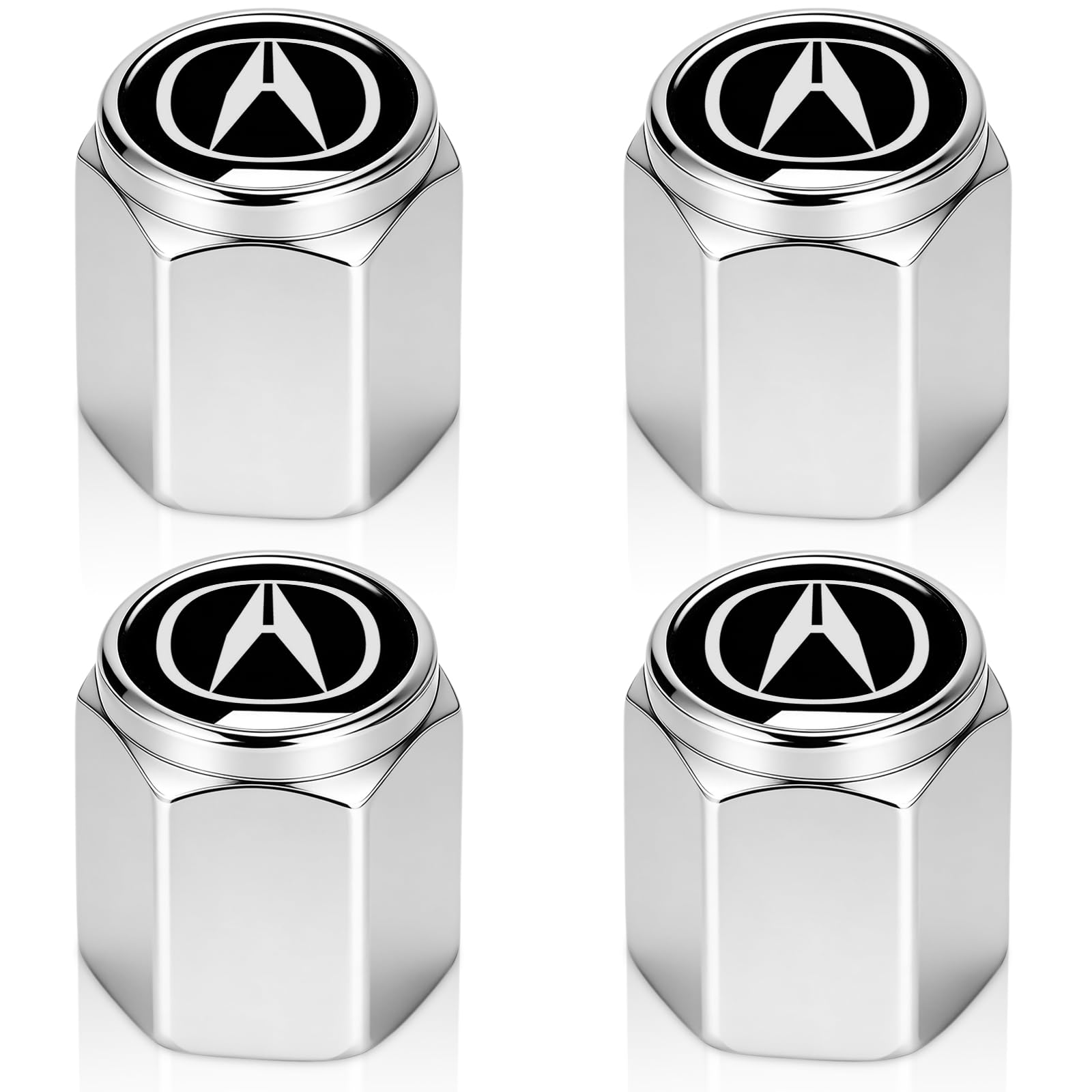 Tire Valve Stem Cap Cover Compatible for Mercedes Benz Series Belt O-Ring Seal tire Valve caps Silver 4 Pcs — view 7