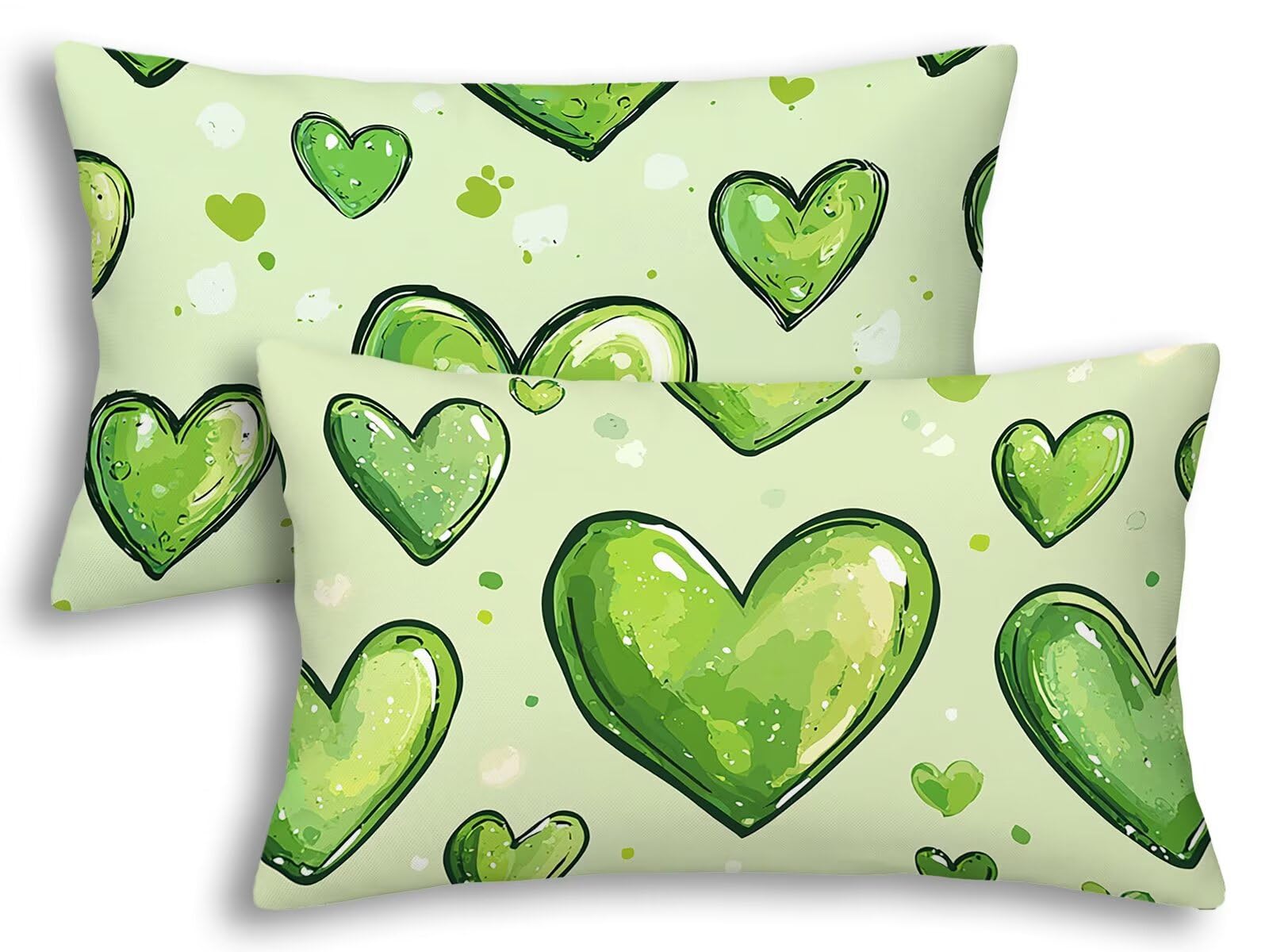 Taie oreiller 40x80 vert lot de 2 housses de coussin aux finitions soignées