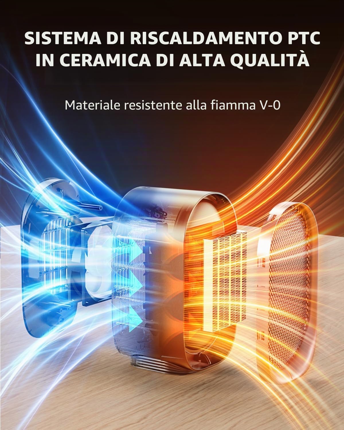 Stufa Elettrica Basso Consumo,1000W Stufetta Elettrica da Bagno Portatile con 2 Livelli, Protezione Surriscaldamento e Ribaltamento, per Bagno, Casa, Ufficio, Camera, Nero