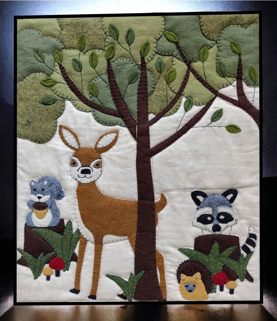 Rachel's Of Greenfield Forest Critters Wall Quilt Kit, Quilt Kits for Beginners, Quilt Kit, Summer Decor, Finished Size is 13" x 15"
