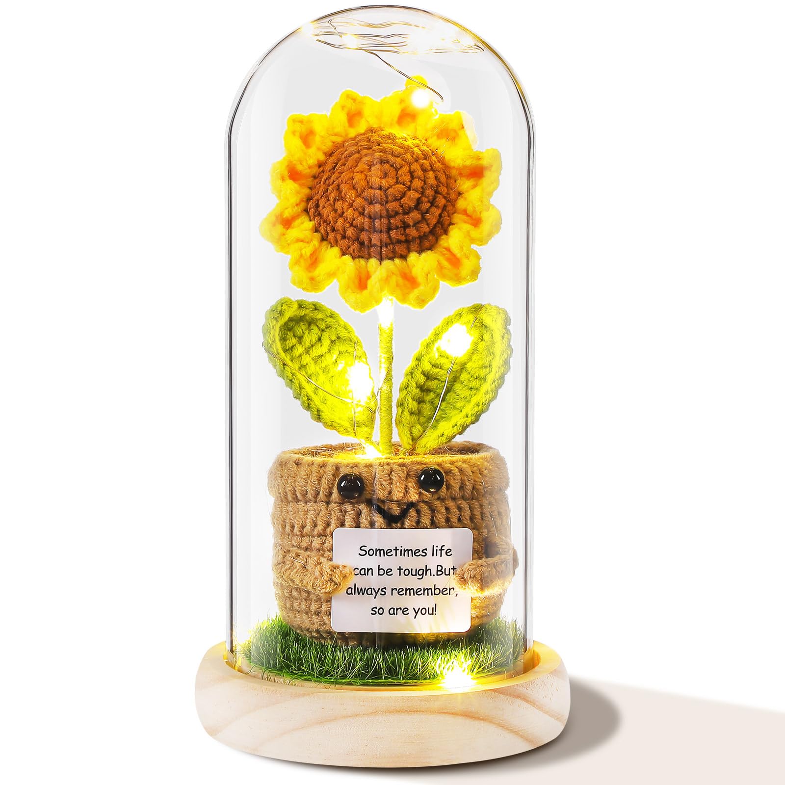 Tournesol lumineux en crochet pour une ambiance zen de chambre
