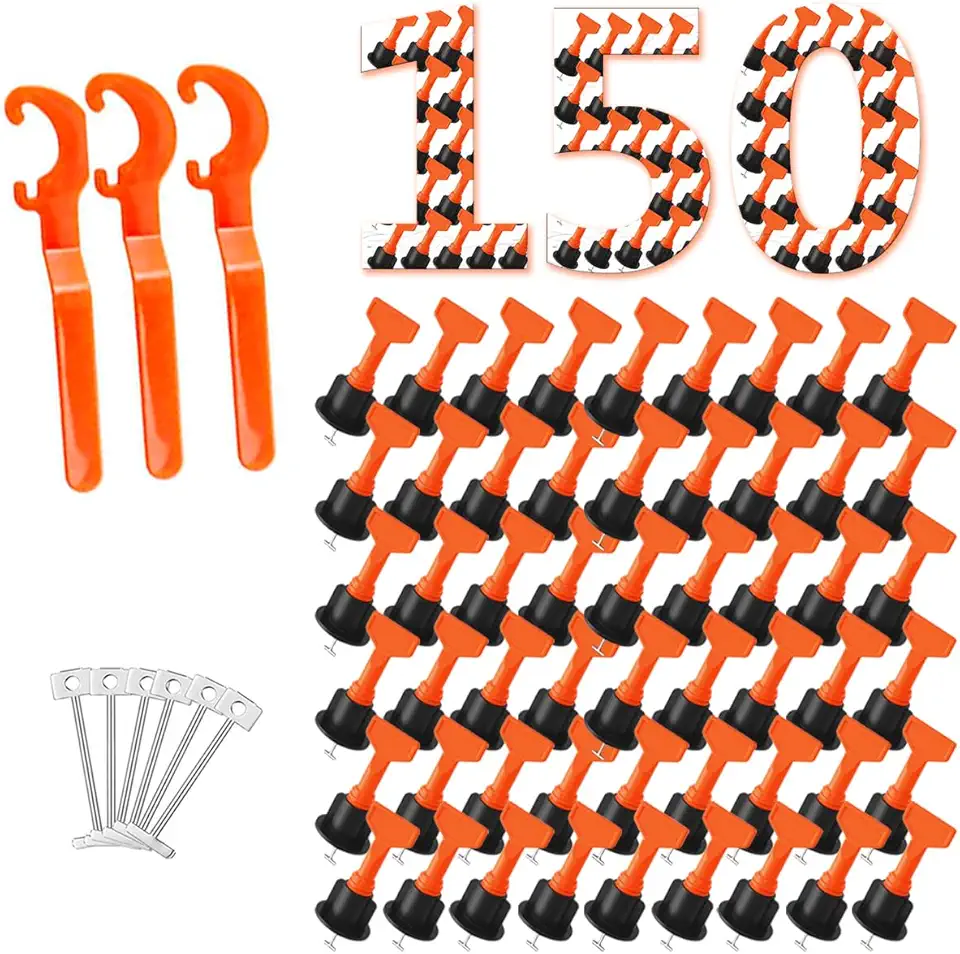 Nivelador Espaçador Reutilizável Pisos Porcelanato 150un + 10 Agulhas Substituíveis Qualidade Premium (1.0MM)