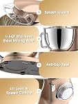 Facelle Mélangeur de stand, 9.5Qt Mélangeurs pour la cuisson 660W Mélangeur de cuisine Tilt-Head à 6+P Speed avec crochet Dough Whisk Beater Splash Guard Mixing Bowl for Bread Cakes Pizza Salad Egg.