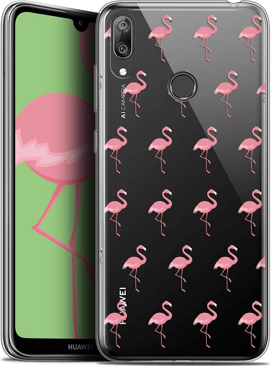 Ultra Slim Case for 6.26 Inch Huawei Y7/Prime/Pro 2019 Pink Flamingo Pattern