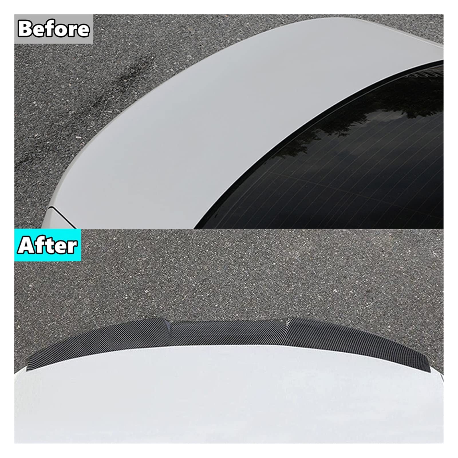 Coche ala Cola para Benz 120 CM Car Roof Lip Wing Spoiler Carbon Look Universal Rear Trunk Spoiler Wing TPU Alerón Trasero Coche (Color : Aspecto de Fibra de Carbono.)