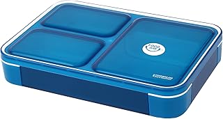 フードマン 弁当箱 立てて運べる 薄型弁当箱 600ml クリアブルー 汁漏れしにくい Wシーリング 4点ロックでしっかり固定 シービージャパン DSK