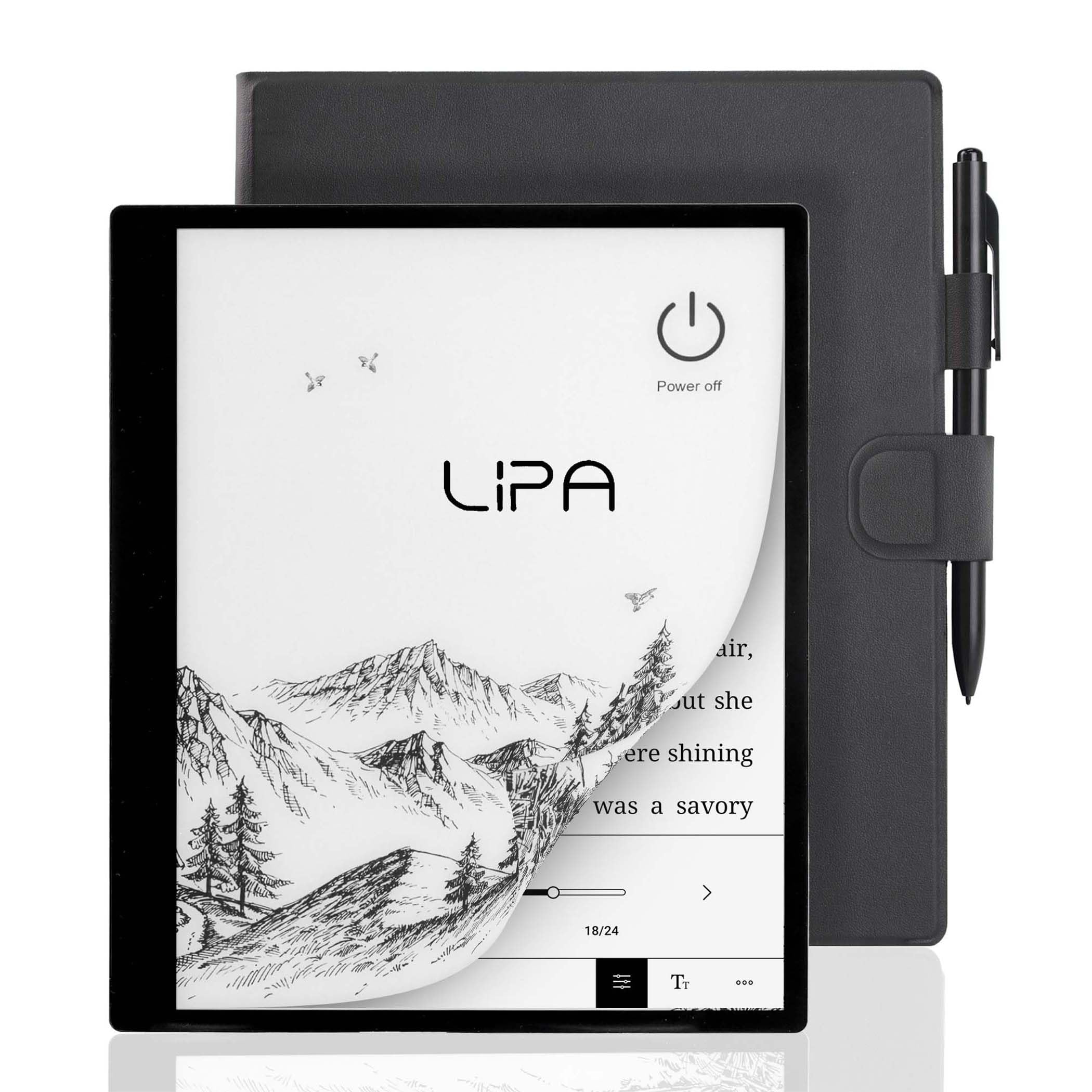 Lipa ET10 Ereader 10 Zoll - 64GB - 4GB RAM - Mehr Sprachen - Ebook & Hörbuch - E-Reader für Ebooks - Mit Google Playstore - Mit Hülle und Stylus Pen - E-Ink - Notizen möglich