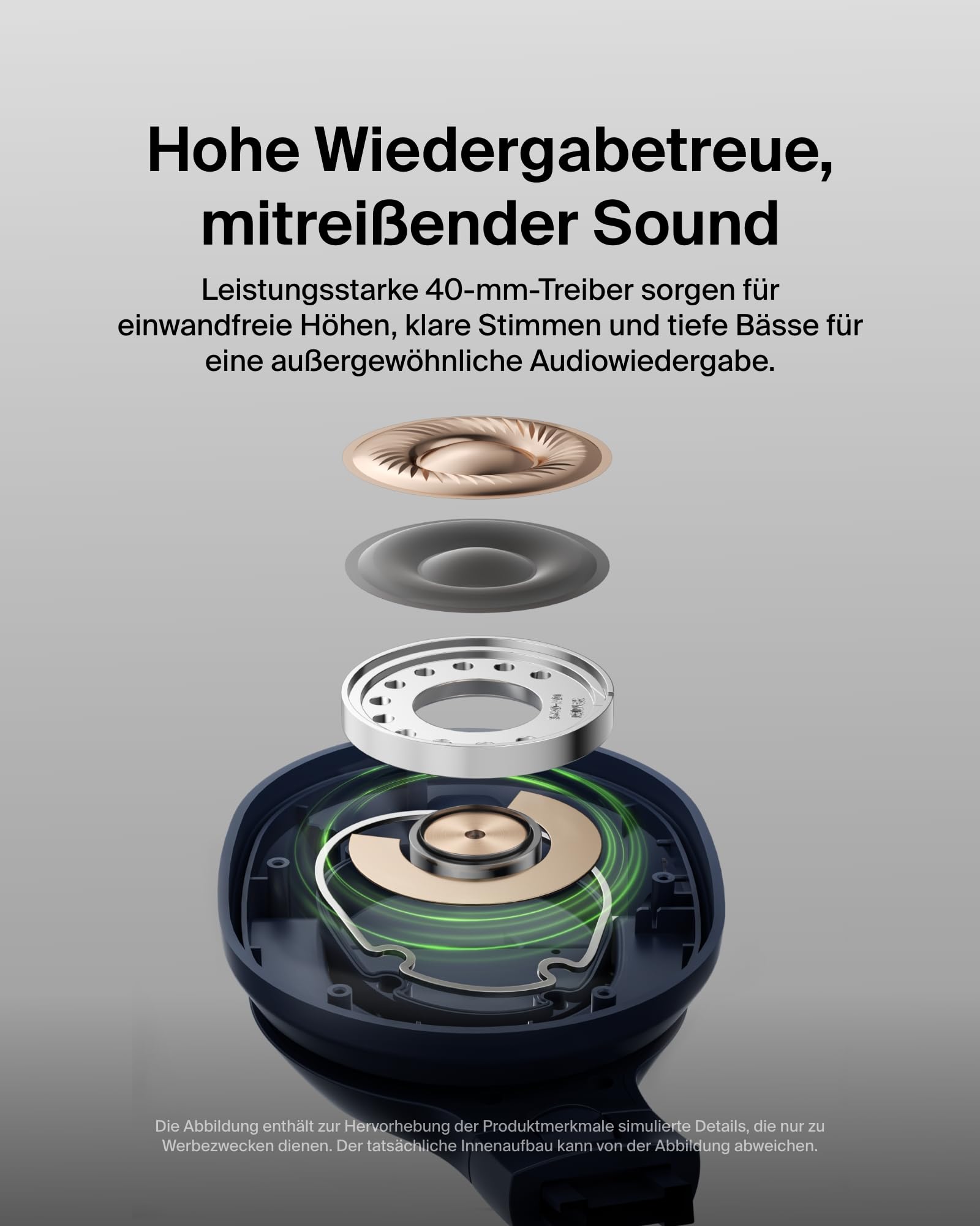 Belkin SoundForm Surround Kopfhörer Kabellos Bluetooth, Over-Ear Environmental Noise Cancelling Kopfhörer, 60 Std. Betrieb, weiche Hörmuscheln für iPhone, Galaxy, iPad, zu Hause, Büro – Blau