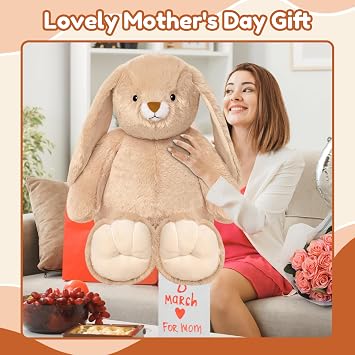 SQEQE Giant Bunny Stuffed Animal, 100CM Large Bunny Plush, Soft Plushies