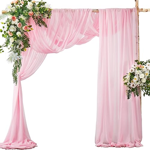 Miniatura 12 de SiinvdaBZX 2 Paneles Tela Drapeada de Arco de Boda 30" x 240" de Poliéster de Gasa Negra para Múltiples Ocasiones Negro -,Azul (Dusty Blue),Verde