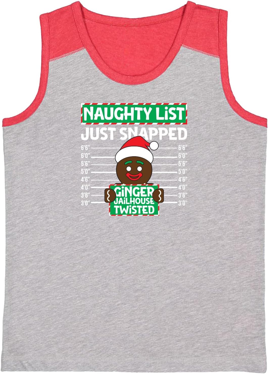 Haase Unlimited Naughty List Just Snapped - Gingerbread Youth Contrast Back Tank Top