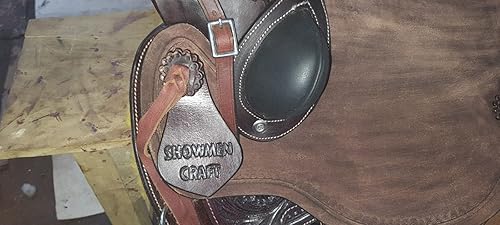 Miniatura 10 de SHOWMEN CRAFT Barrel Racer Show Trail Riding - Caballo y poni de cuero con herramientas para montar en el oeste tamaño 10 a 18 pulgadas asiento