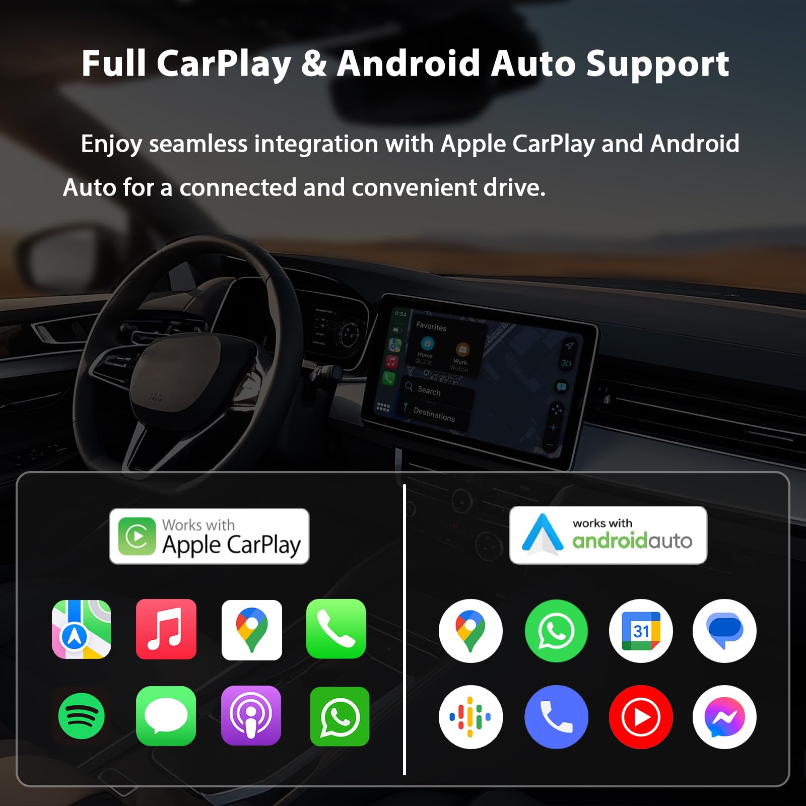 Sunweyer draadloze CarPlay & Android Auto Dongle 2 IN 1 Auto Connect Box, ondersteunt online updates bedraad naar draadloze adapter (Regular Sunweyer draadloze CarPlay & Android Auto Dongle 2 IN 1 Auto Connect Box, ondersteunt online updates bedraad naar draadloze adapter (Regular