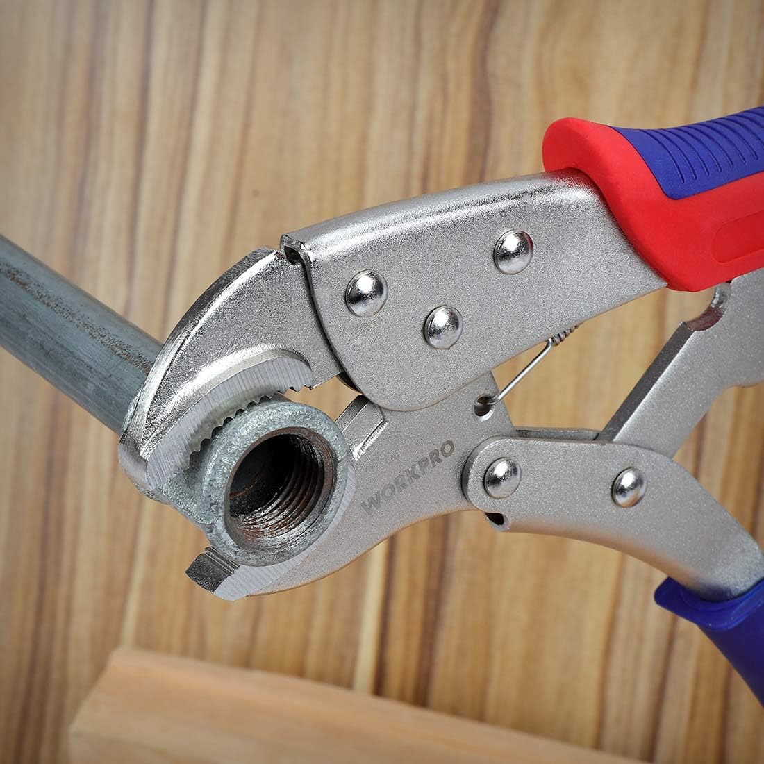 WORKPRO 3-piece Locking Pliers Set, 10-inch Curved Jaw, 7-inch Curved Jaw and 6-1/2-inch Straight Jaw - - 