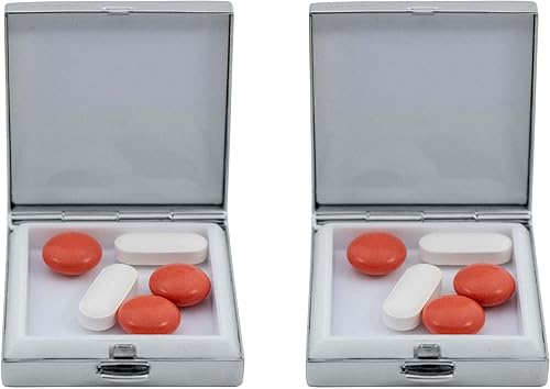 Miniatura 10 de Juego de 2 pastilleros y organizador de bolsillo con forma cuadrada (bombilla de línea dorada)