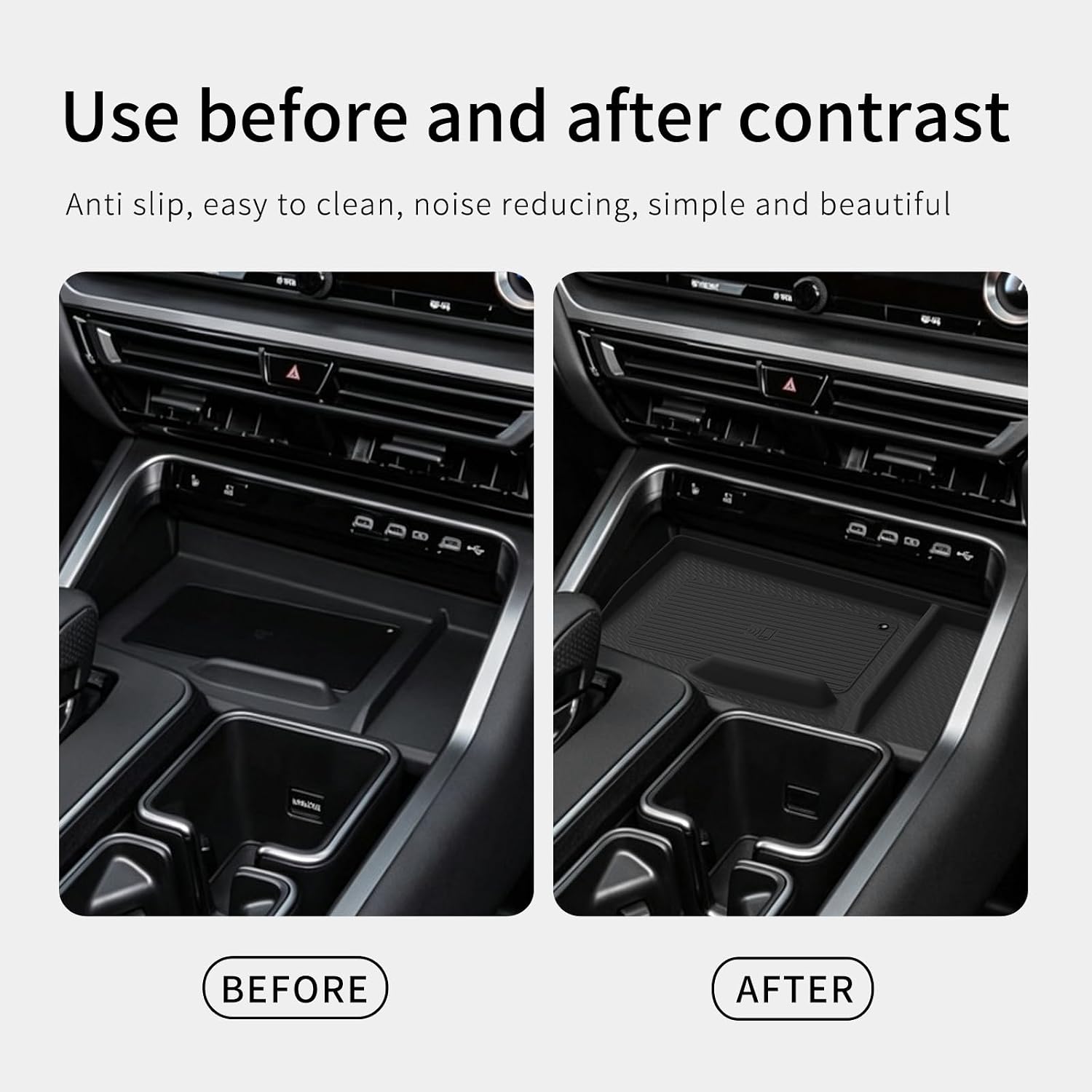 SMABEE Center Console Wireless Charging Pad for Lexus TX 350/500h/550h + 2026 2025 Black Silicone Organizer Car Interior Accessories Silicone