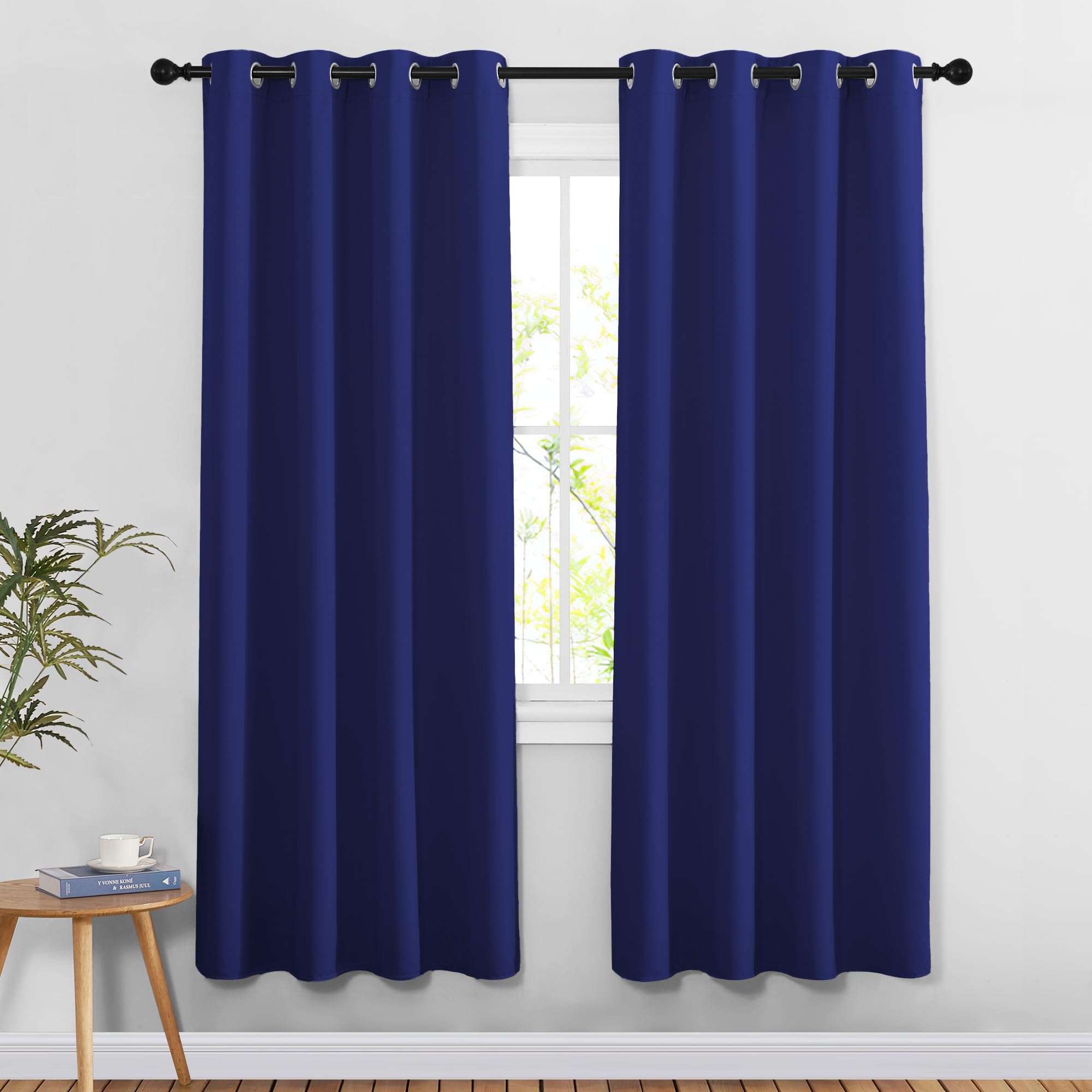 NICETOWN Doorway Curtains & Drapes 78 inches Long - Grommet Window Treatment Thermal Insulated Privacy Blackout Curtains & Drapes for Bedroom (Navy