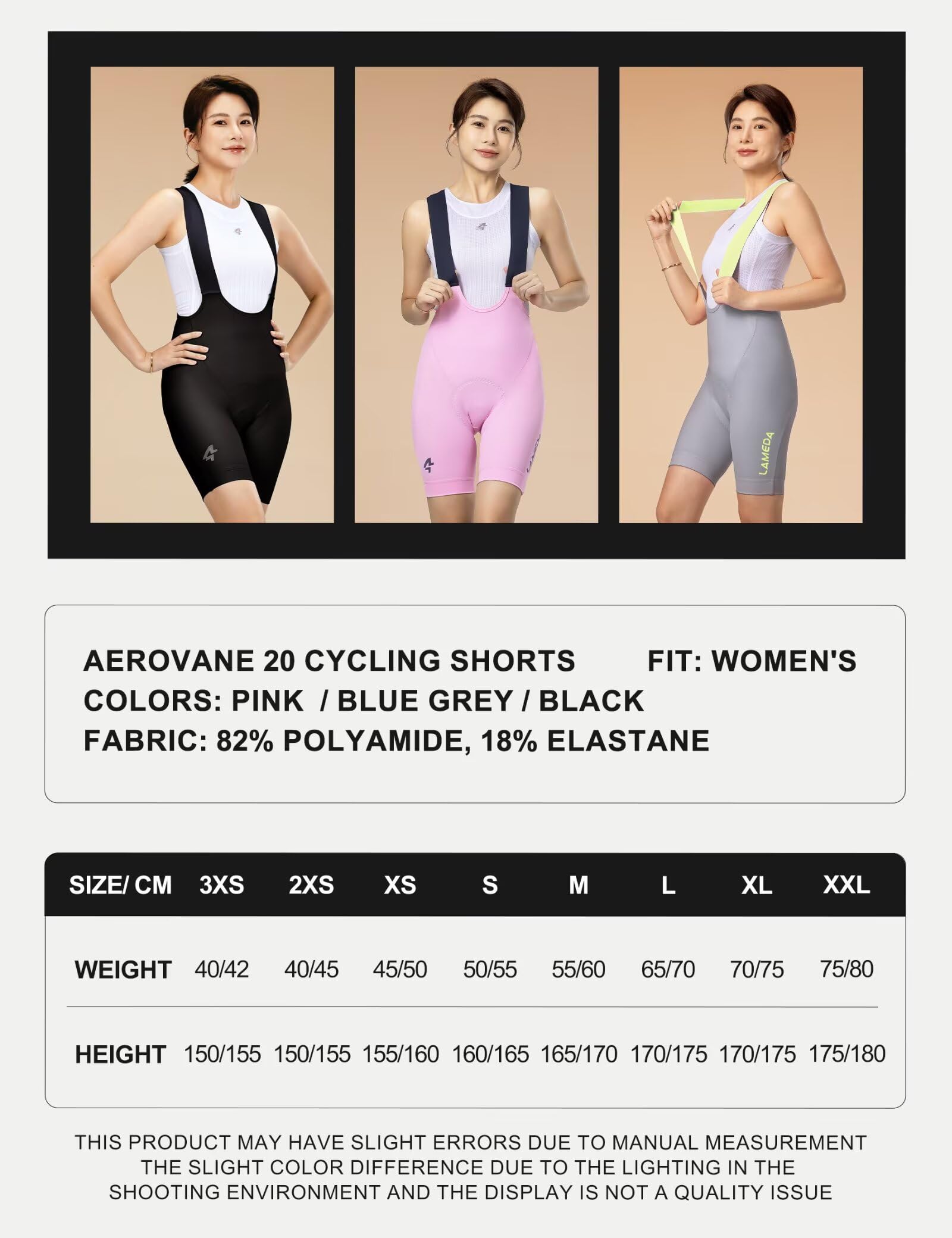 LAMEDA Culotte Ciclismo Mujer Verano Protección Solar Pantalones Cortos para Bicicleta de Carretera Transpirable Amortiguación Rose-S