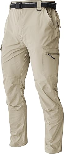 Miniatura 9 de Pantalones cargo de senderismo para hombre ligeros resistentes al agua de secado rápido pesca viajes camping exteriores transpirables múltiples