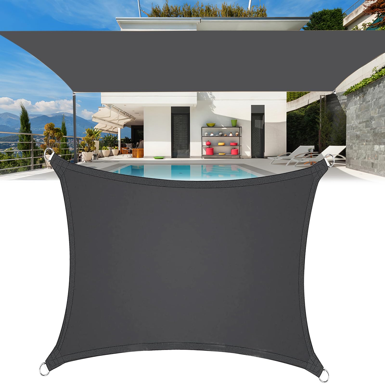 Voile d'ombrage extérieur anti-UV avec oeillets pour abri camping
