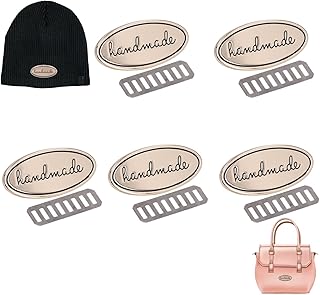 5 Sets Metal Handmade Tags, Durable Oval Alloy Labels, Lightweight Metal Tags for Crafts, Hardware, Clothing, Jeans, Shoes, Bags, Home Decor, Jewelry (Light Gold)
