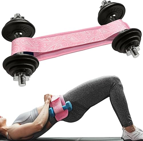 Cinturón de empuje de cadera Entrenador de glúteos resistente y seguro con acolchado adicional de goma antideslizante para mancuernas, pesas rusas