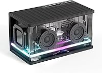 RK Royal Kludge SH100 40W Bluetooth Speaker: Enhanced Bass, TWS 360° Sound, RGB Lights, Portable Stereo with Fast Charge - Black