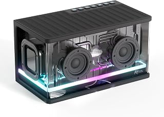 RK Royal Kludge SH100 40W Bluetooth Speaker: Enhanced Bass, TWS 360° Sound, RGB Lights, Portable Stereo with Fast Charge - Black
