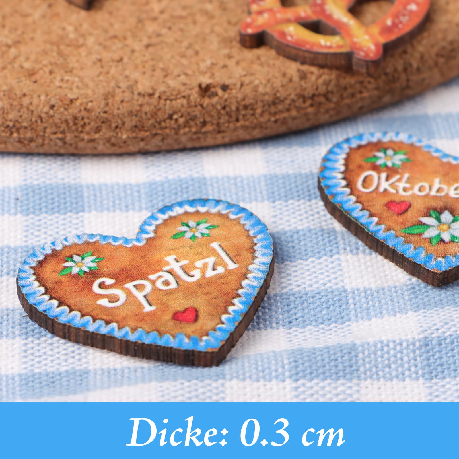 120 Stück Oktoberfest Streudeko Aus Holz - 12 Motive Tischdekoration Für Wiesn Party