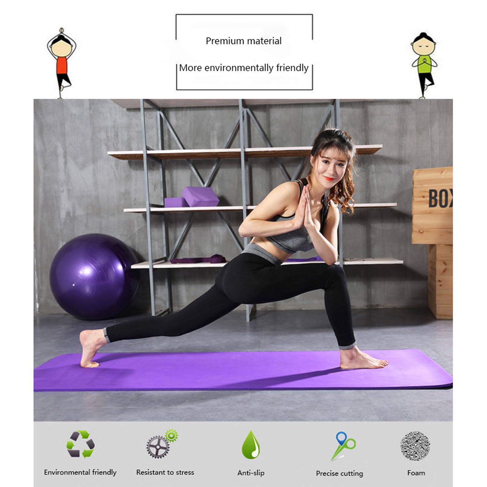 Sport und Yogamatte Trainingsmatte Yogamatten Für Frauen extradick rutschfest Fitnessmatte Pro Sportmatte Fitnessmatte Rutschfest umweltfreundlich für Yoga,Training,Erholung und Entspannung