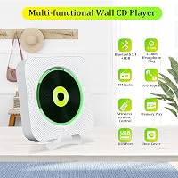 KOVCDVI CD Lejátszó Bluetooth Hangszóróval Fali Szereléshez FM Rádió USB TF Kártya AUX LCD Kijelző Távirányító 2