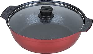 パール金属 卓上鍋30cm 6~8人用 ガラス蓋付 マーブルダイヤモンド加工 IH対応 鍋日和 HB-5615