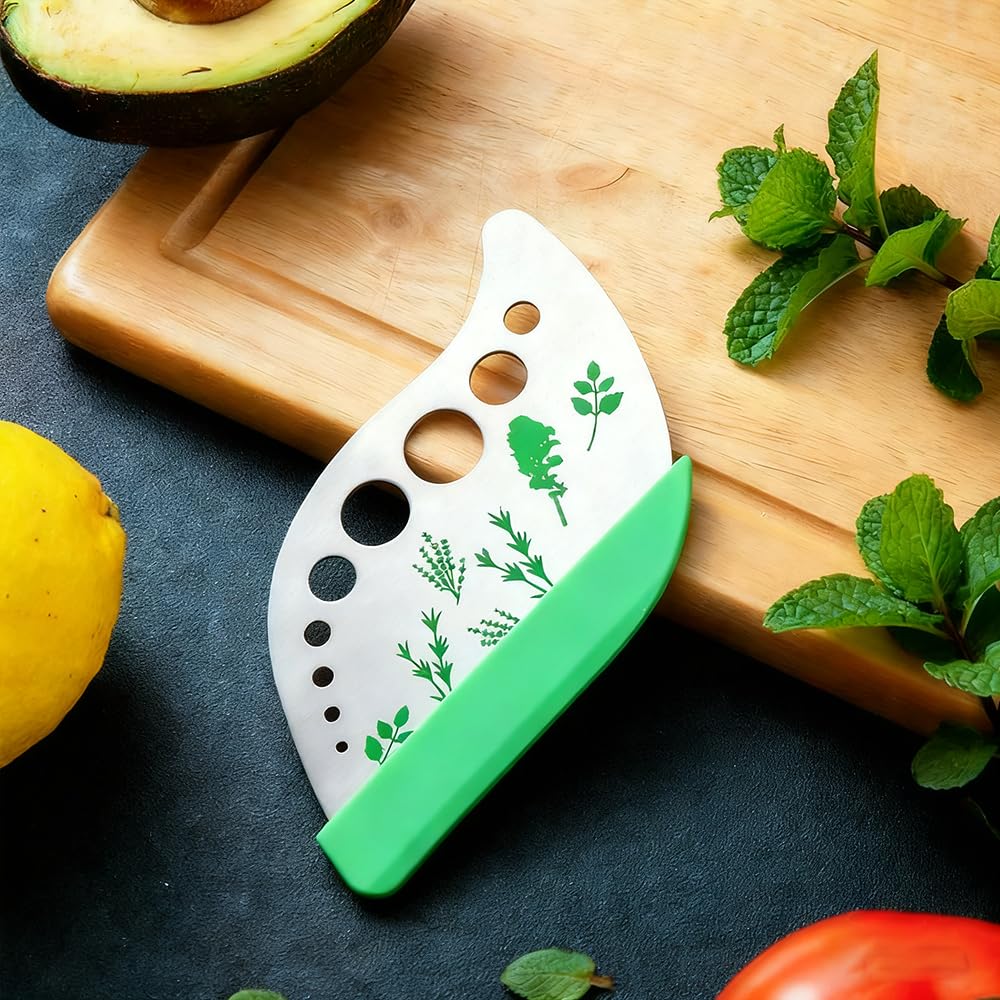 Herb Stripper Tool 9 Holes - Stainless Steel Kitchen Herb Stripping Tool, Herb Leaf Peeler for Kale, Chard, Collard Greens, Rosemary, Thyme, Parsley and Basil,Kitchen Tool