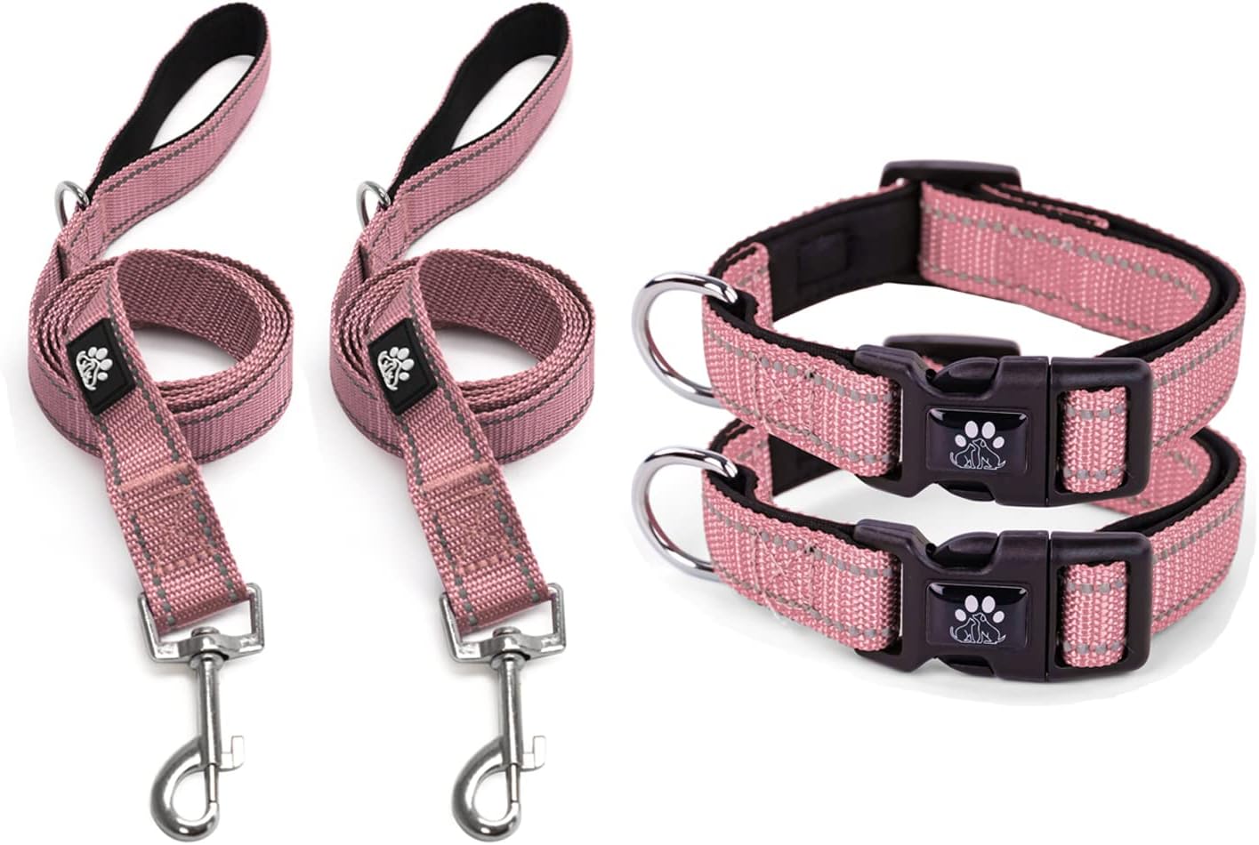 NESTROAD 2 Pack Reflective Dog Collars Bundle 2 Pack Dog